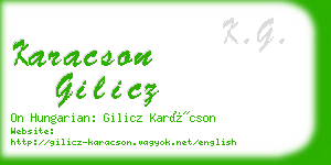 karacson gilicz business card